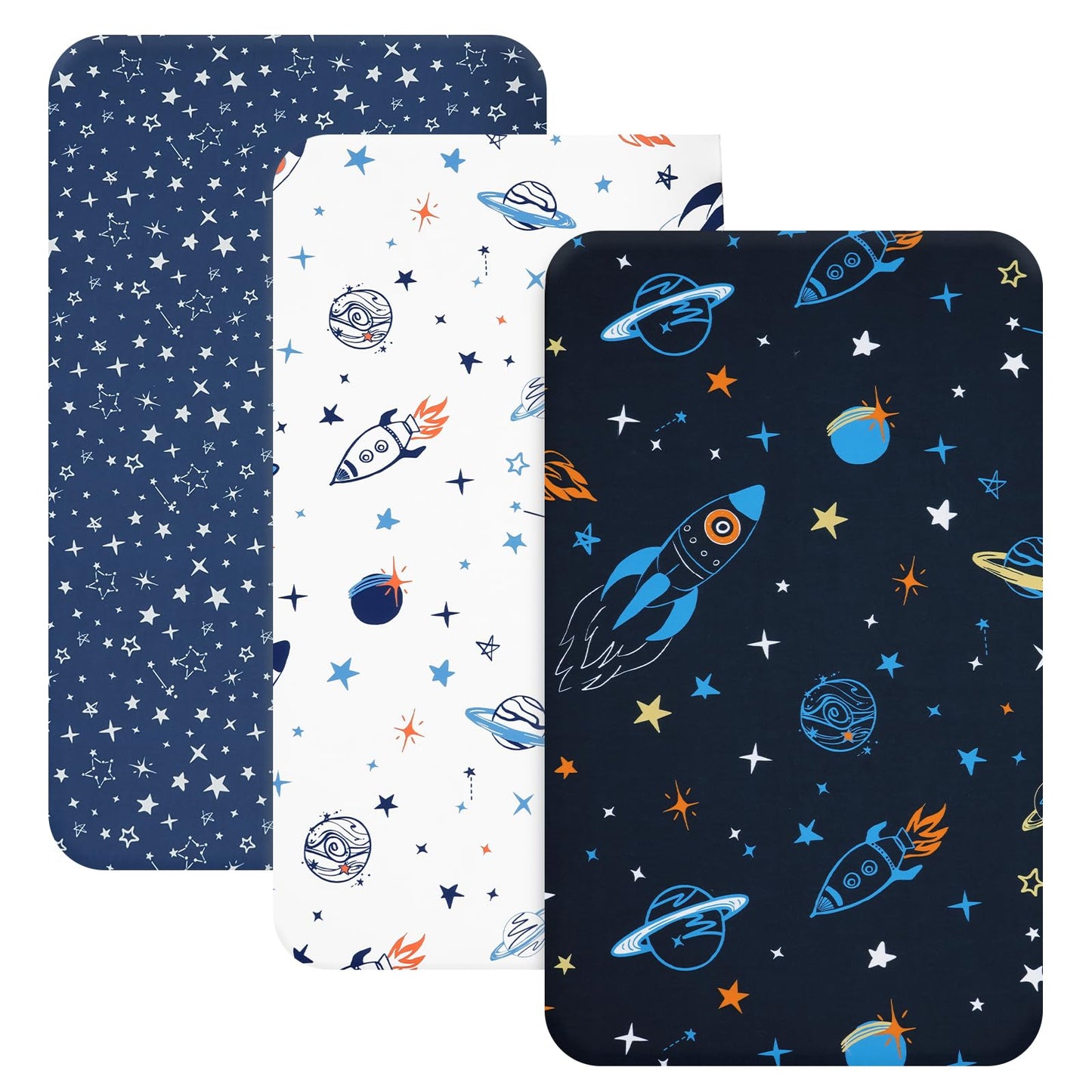david's kids 3 Pack Fitted Crib Sheets, Ultra Soft Breathable Comfortable Baby Sheet Set for Boys Girls Neutral, 28x52 Inch Fits Standard Crib and Toddler Mattresses, Dinosaur