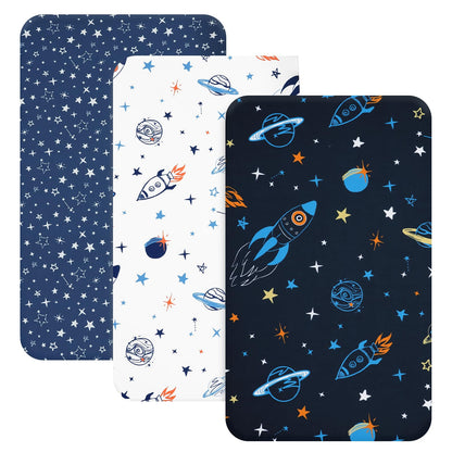 david's kids 3 Pack Fitted Crib Sheets, Ultra Soft Breathable Comfortable Baby Sheet Set for Boys Girls Neutral, 28x52 Inch Fits Standard Crib and Toddler Mattresses, Dinosaur