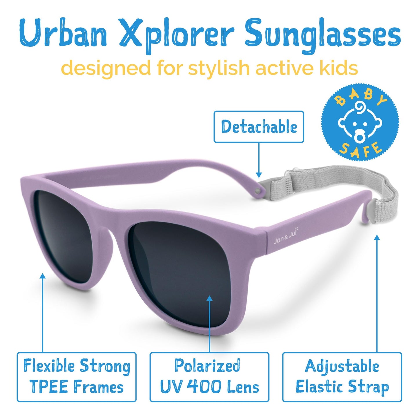 JAN & JUL Baby Toddler Kids’ Flexible UV-400 Polarized Sun-glasses with Strap for Girls Boys