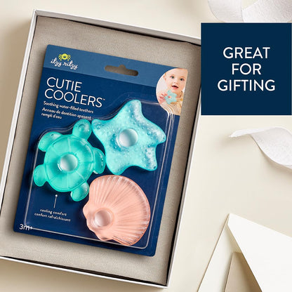 Itzy Ritzy Water-Filled Teethers - Cold Cutie Coolers Textured On Both Sides to Massage Sore Gums & Emerging Teeth - Can Be Chilled in Refrigerator, Set of 3 Green Cactus Water Teethers