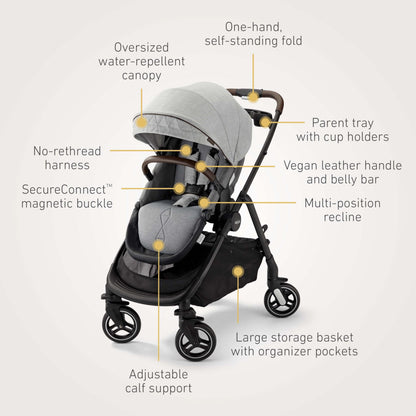 Graco Merge Travel System - Swivel Wheel Baby Stroller Car Seat Combo, Travel System Stroller with 360-Degree Rotating Wheels