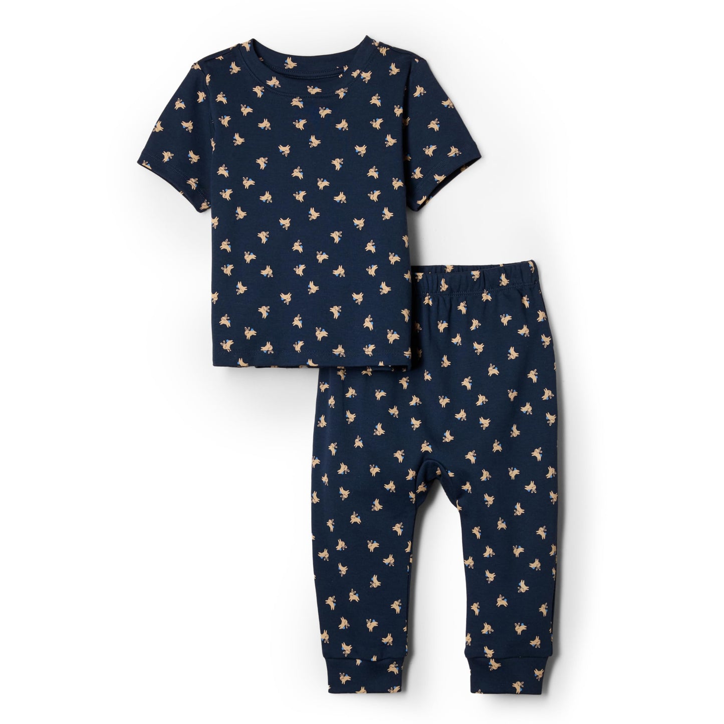 Amazon Essentials x Sofia Grainge Unisex Toddlers and Babies' Cotton Knit Short Sleeve Shirt & Pants Set