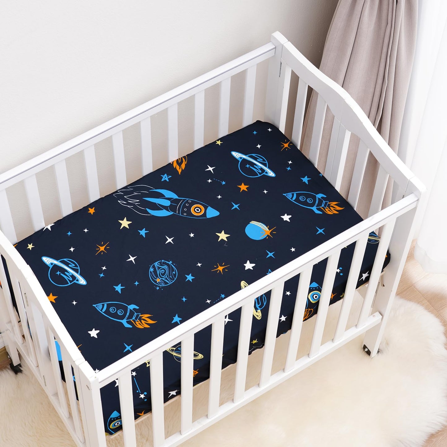 david's kids 3 Pack Fitted Crib Sheets, Ultra Soft Breathable Comfortable Baby Sheet Set for Boys Girls Neutral, 28x52 Inch Fits Standard Crib and Toddler Mattresses, Dinosaur