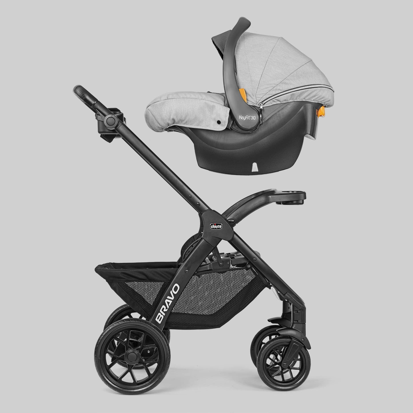 Chicco Bravo® 3-in-1 Trio Travel System, Bravo® Quick-Fold Stroller with KeyFit® 30 Infant Car Seat and Base, Car Seat and Stroller Combo | Parker