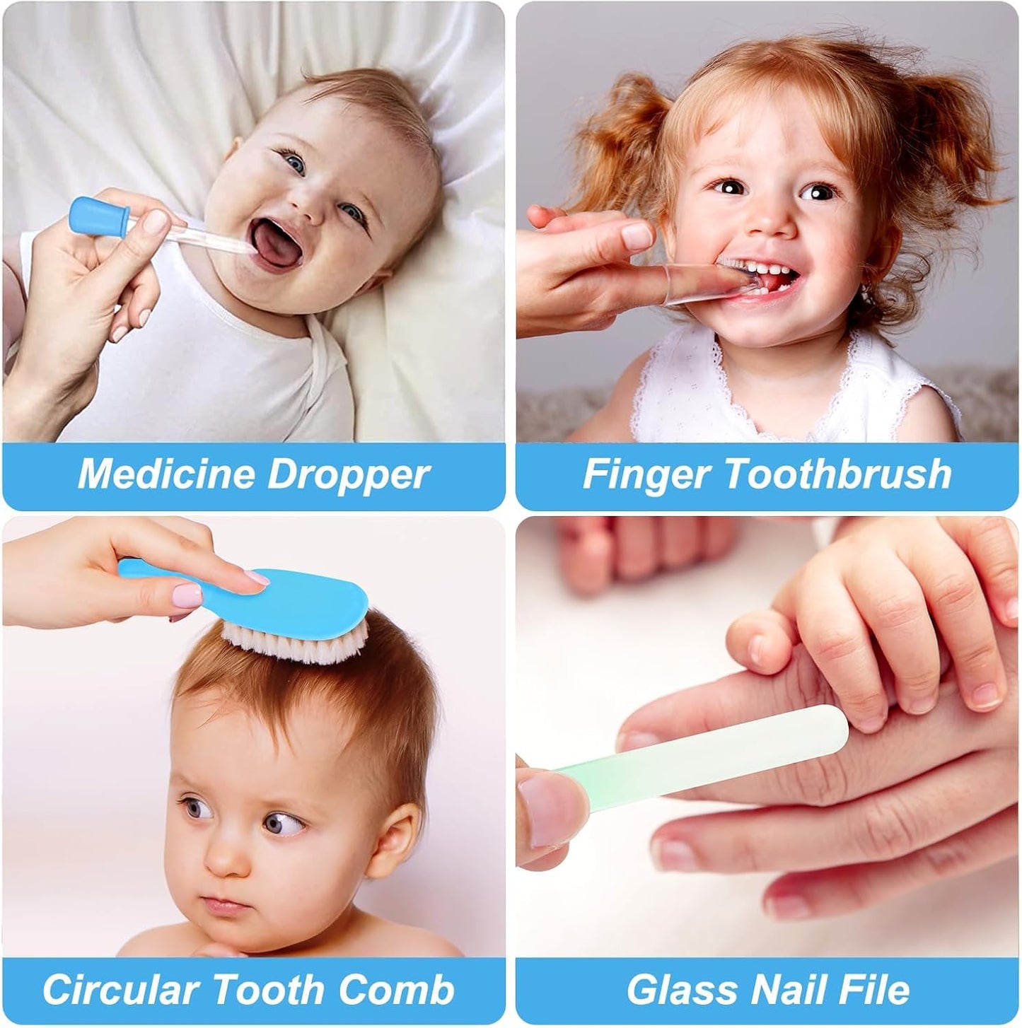 Baby Grooming Kit, Infant Safety Care Set with Hair Brush Comb Nail Clipper Nasal Aspirator,Baby Essentials Kit for Newborn Girls Boys (Pink Baby Grooming kit)