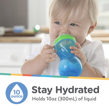 Nuby Clik-It Soft Spout No-Spill Easy Grip Sippy Cup - (3-Pack) 10 Oz - 6+ Months - Neutral