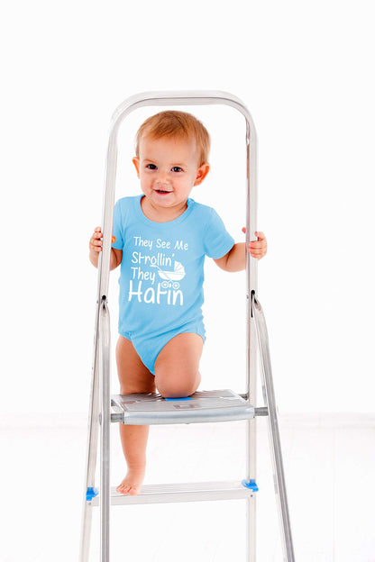 AW Fashions They See Me Strolli' They Hatin Bodysuit Newborn Boy Outfits Cute Romper Baby Girl Clothes