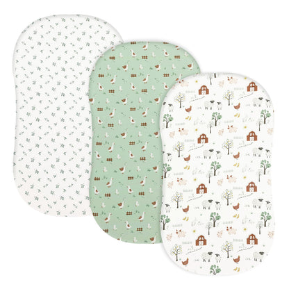 david's kids 3 Pack Fitted Crib Sheets, Ultra Soft Breathable Comfortable Baby Sheet Set for Boys Girls Neutral, 28x52 Inch Fits Standard Crib and Toddler Mattresses, Dinosaur
