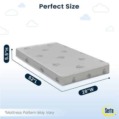 Serta Perfect Start Limited Dual Sided Baby Crib Mattress and Toddler Mattress, Breathable Fiber Core, GREENGUARD Gold Certified, Waterproof, 7 Year Warranty, Made in USA