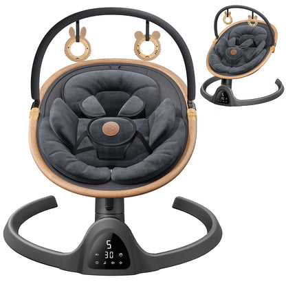 Baby Swings for Infants, Fasonbaby Bluetooth Infant Swing with Music Speaker with 3 Seat Positions, 5 Speeds and Remote Control - Portable Baby Swing for Indoor and Outdoor (Black)