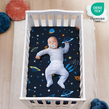 david's kids 3 Pack Fitted Crib Sheets, Ultra Soft Breathable Comfortable Baby Sheet Set for Boys Girls Neutral, 28x52 Inch Fits Standard Crib and Toddler Mattresses, Dinosaur
