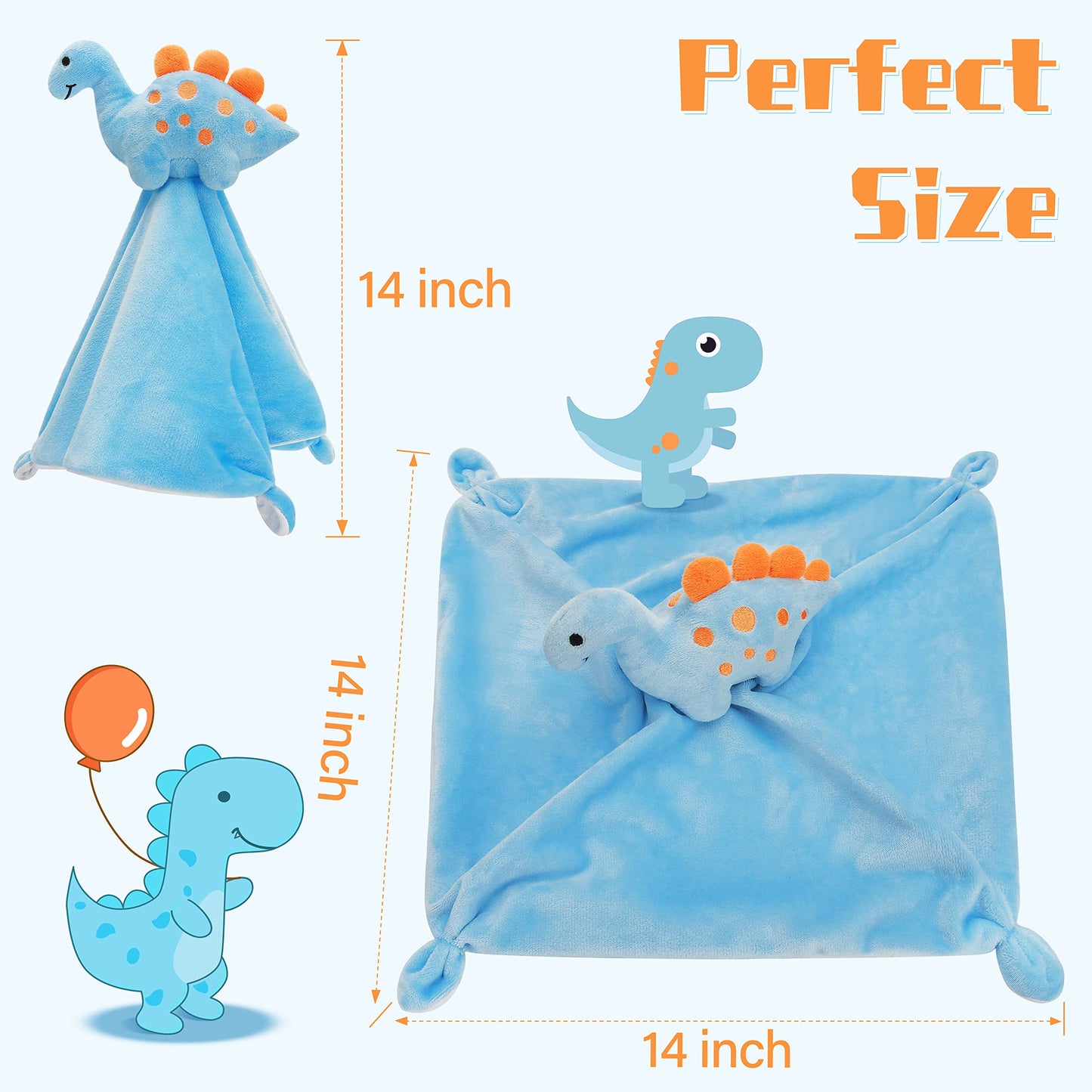 Pro Goleem Elephant Security Blanket, Soft Lovey Unisex Lovie Baby Gifts for Boys and Girls Snuggle Toy Stuffed Animal Newborn Essentials and Items Grey 16 Inch