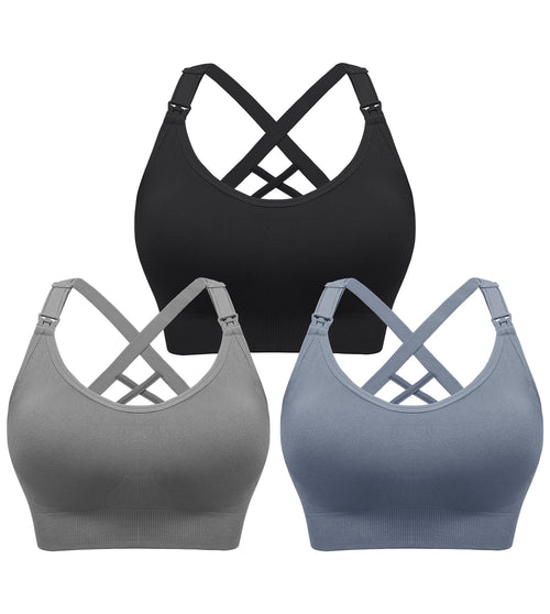 Angelhood Nursing Bras for Breastfeeding, Seamless Nursing Sports Bra Support Yoga Maternity Bras Pregnancy Sleep Bralette