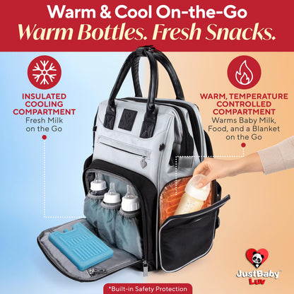 Award-Winning Baby Diaper Bag Backpack with Changing Station –Large Multifunction Waterproof Diaper Bag, Warm Bottle Pockets, Travel Baby Organizer Mom & Dad, Newborn Baby Essentials, Newborn Gift
