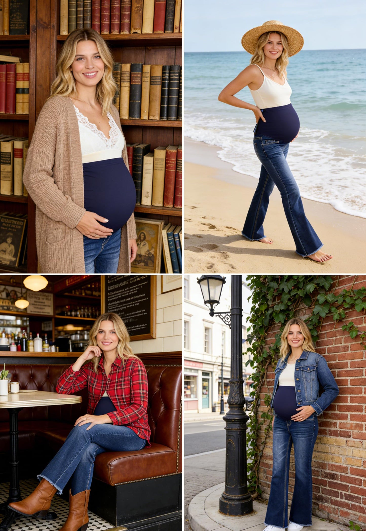 BLENCOT Maternity Jeans for Women Over Belly Pregnancy Pants Comfy Pregnant Jeans Flare Denim Jeans with Pockets
