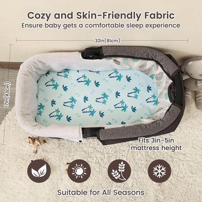 david's kids 3 Pack Fitted Crib Sheets, Ultra Soft Breathable Comfortable Baby Sheet Set for Boys Girls Neutral, 28x52 Inch Fits Standard Crib and Toddler Mattresses, Dinosaur