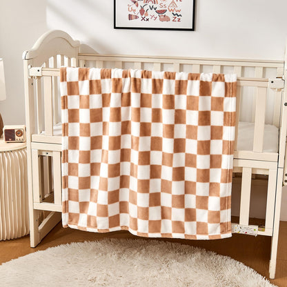 Yurhap Checkered Baby Blanket Fleece Baby Blankets for Boys, Ultra Soft Cozy Fluffy Infant Toddler Newborn Receiving Blankets for Crib Stroller, 30''x40'', Blue