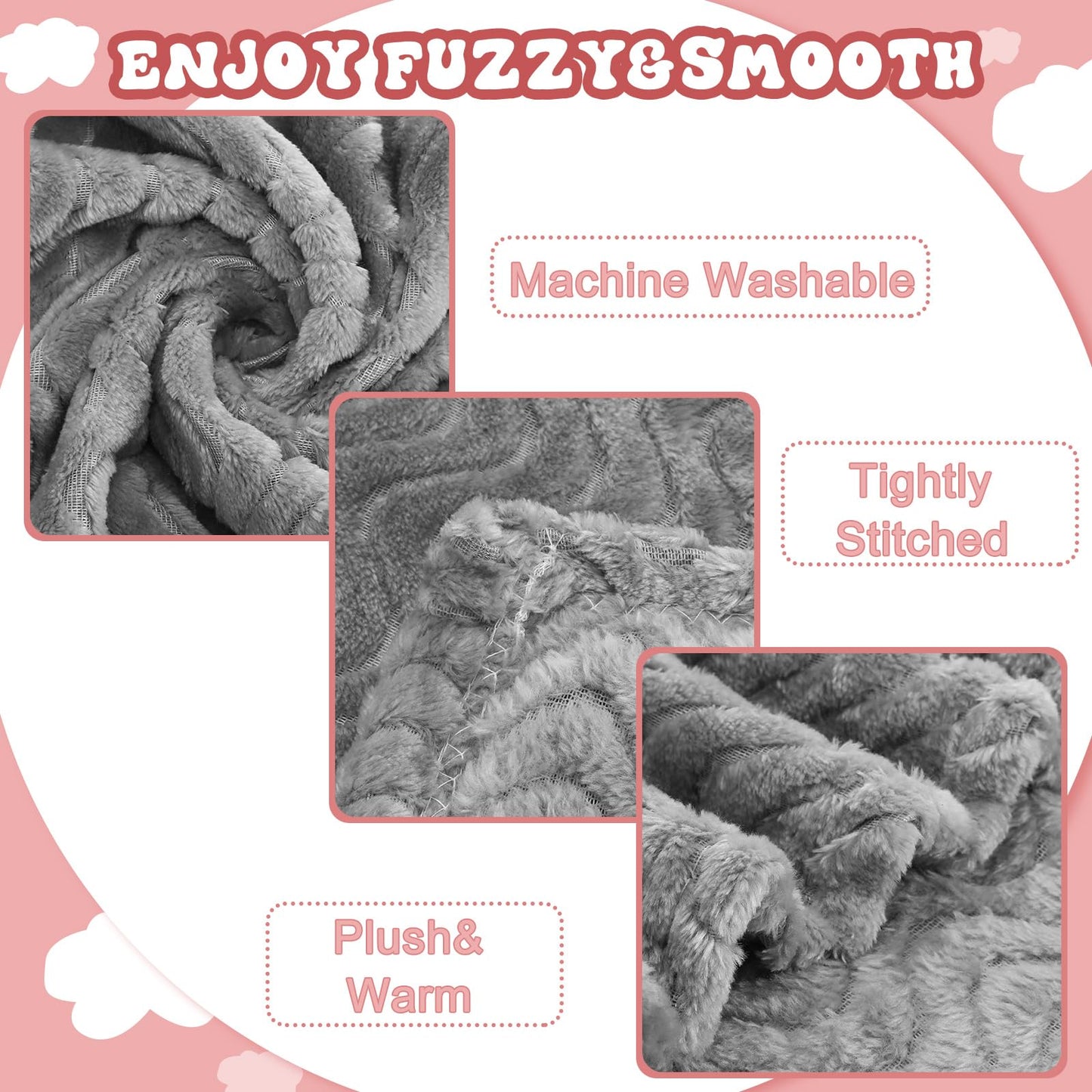 Frienda 4 Pcs Baby Fuzzy Blanket Fluffy Baby Blanket for Boys Girls Soft Warm Infant Newborn Toddler Receiving Nursery Bed Supplies, 32 x 24 Inch(Pink Color)