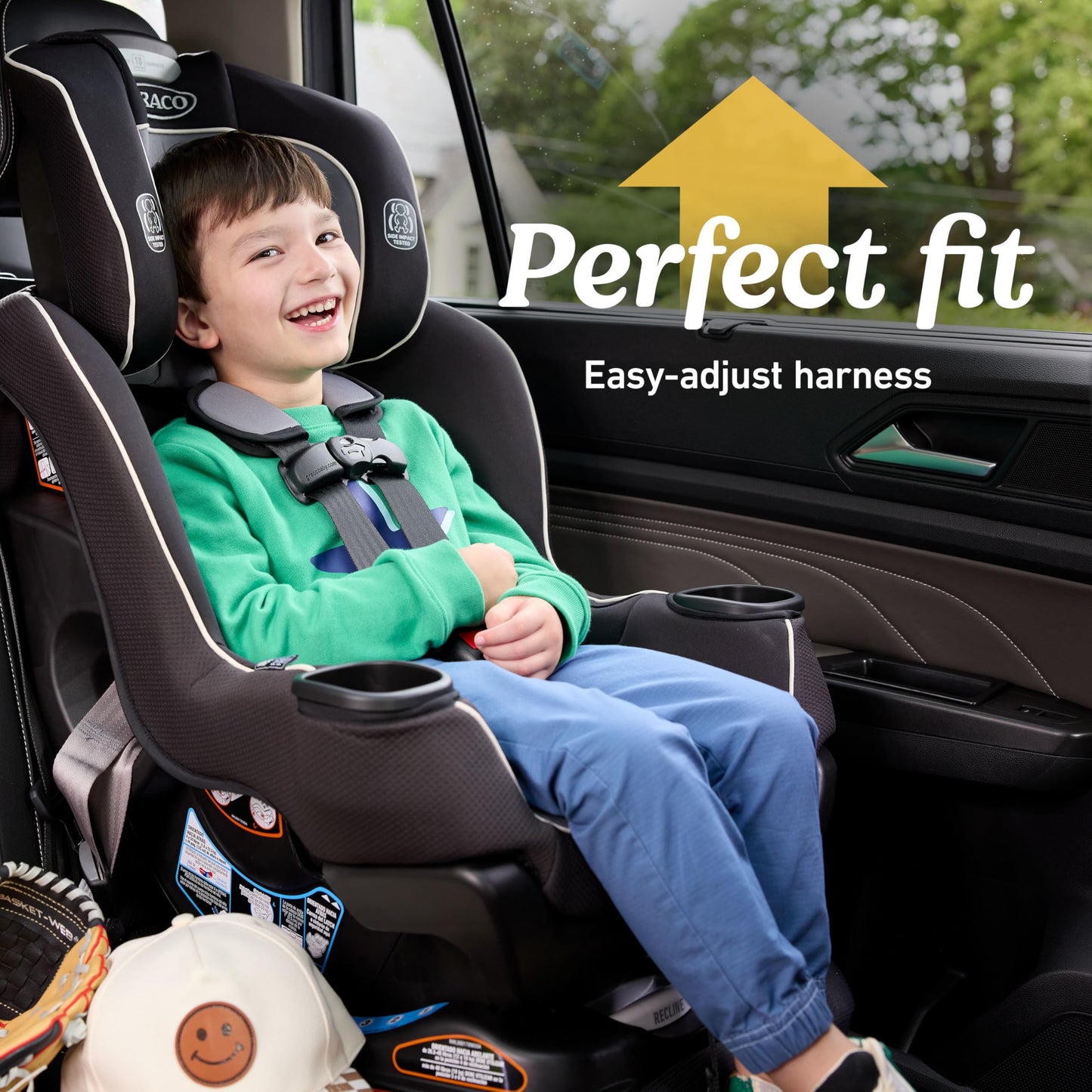 Graco Extend2Fit 3-in-1 Convertible Car Seat, 3 Modes – Rear Facing, Forward Facing Baby Car Seat and Highback Booster Seat, Adjustable Extension Panel for Extra Legroom, Cullen