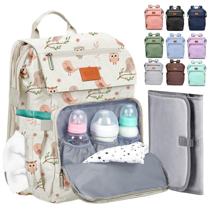 PILLANI Baby Diaper Bag Backpack - Baby Bag for Girls & Boys, Large Waterproof Toddler Diaper Backpack - Baby Shower Gifts & Registry Must Haves - Travel Diaper Bags with Changing Pad - Newborn Stuff