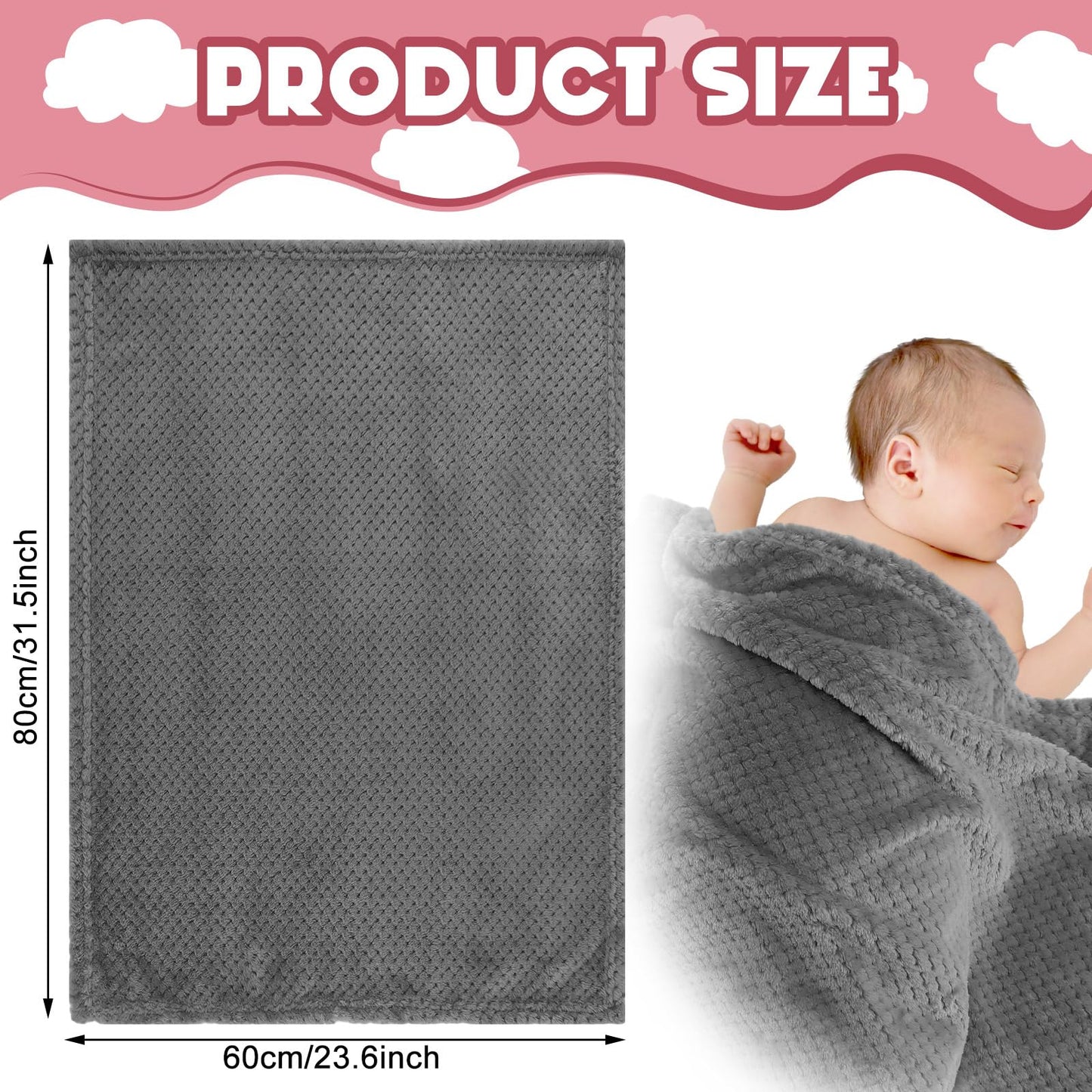 Frienda 4 Pcs Baby Fuzzy Blanket Fluffy Baby Blanket for Boys Girls Soft Warm Infant Newborn Toddler Receiving Nursery Bed Supplies, 32 x 24 Inch(Pink Color)