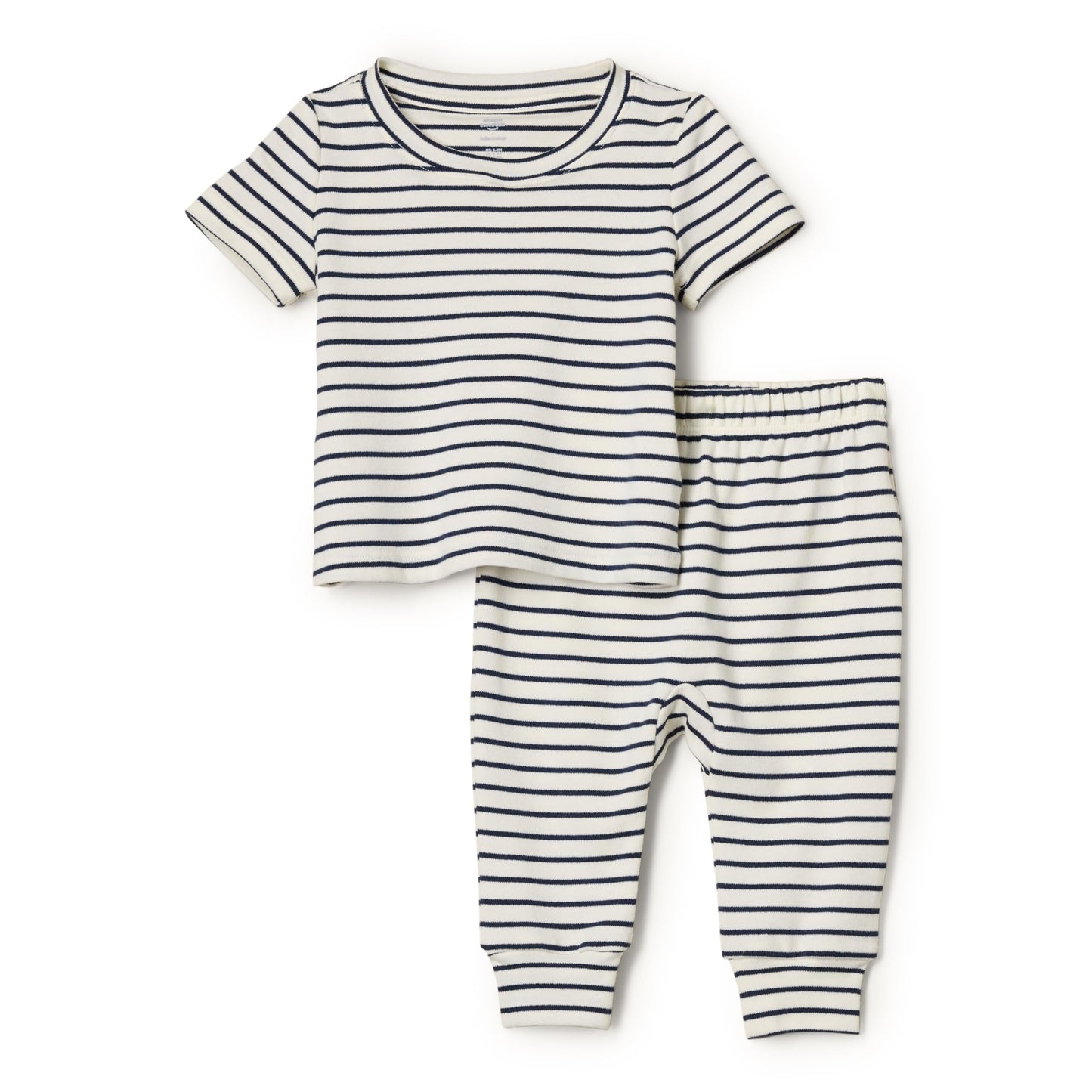 Amazon Essentials x Sofia Grainge Unisex Toddlers and Babies' Cotton Knit Short Sleeve Shirt & Pants Set