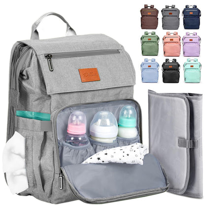 PILLANI Baby Diaper Bag Backpack - Baby Bag for Girls & Boys, Large Waterproof Toddler Diaper Backpack - Baby Shower Gifts & Registry Must Haves - Travel Diaper Bags with Changing Pad - Newborn Stuff