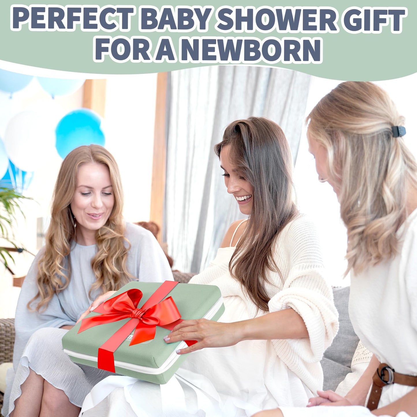 URMYWO Bath Kneeler and Elbow Rest Pad Set - 1.5" Thick Baby Bath Kneeler Pads with Toys Organizer, Anti-Slip Cozy Knee & Arm Support Bathtub Mat, Quick Dry Kneeling Pad for Baby Bath Time
