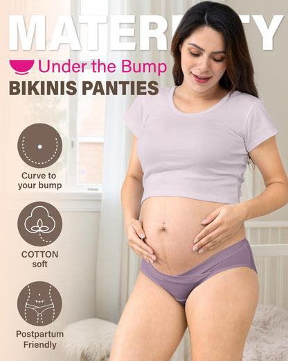 Intimate Portal Cotton Maternity Underwear Under the Bump Pregnancy Postpartum Bikini Panties