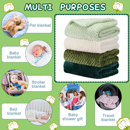Frienda 4 Pcs Baby Fuzzy Blanket Fluffy Baby Blanket for Boys Girls Soft Warm Infant Newborn Toddler Receiving Nursery Bed Supplies, 32 x 24 Inch(Pink Color)