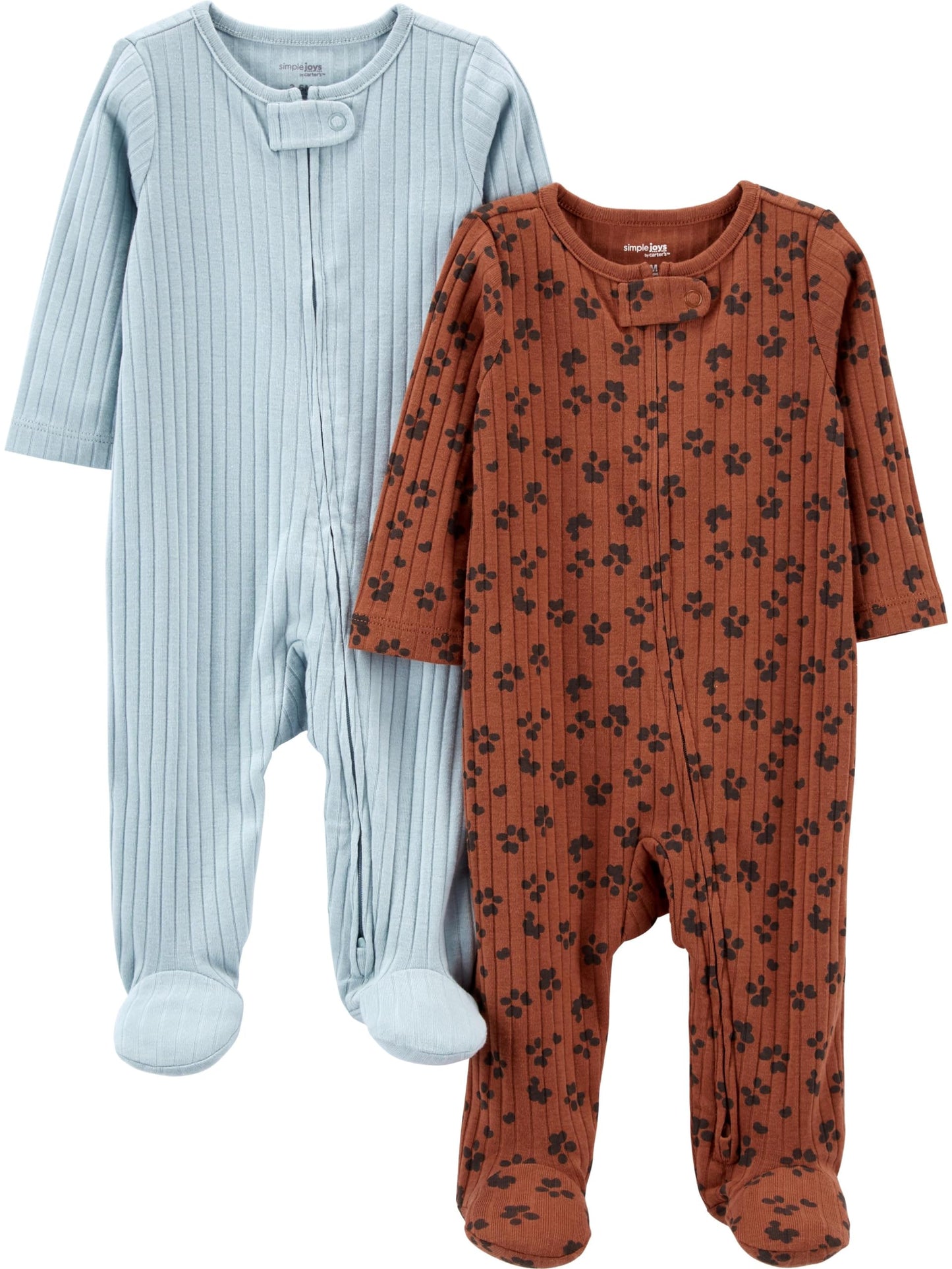 Simple Joys by Carter's Baby Boys' 2-pack 2-way Zip Textured Sleep and Play