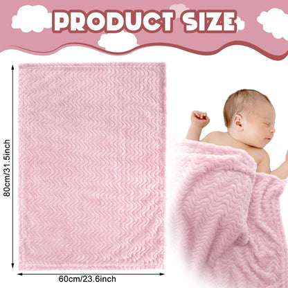 Frienda 4 Pcs Baby Fuzzy Blanket Fluffy Baby Blanket for Boys Girls Soft Warm Infant Newborn Toddler Receiving Nursery Bed Supplies, 32 x 24 Inch(Pink Color)