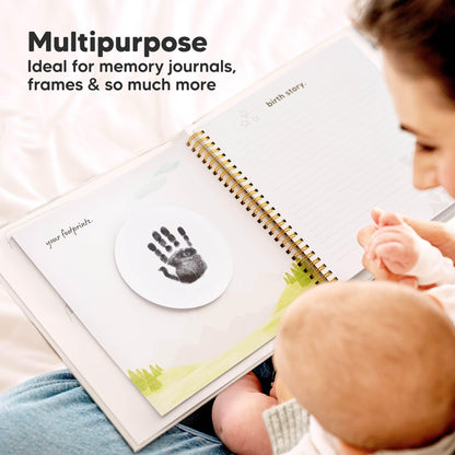 4-Pack Inkless Baby Hand and Footprint Kit - Mess Free Ink Pad for Newborn Keepsake, Dog Nose & Paw Print Kit, Clean Touch Ink Pad for Baby Hand & Footprints, First Mother's Day (Jet Black)