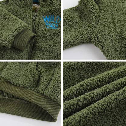 Newborn Infant Baby Boys Girls Cartoon Fleece Hooded Jacket Coat with Ears Warm Todder Kids Outwear Coat Zipper Up 0-6Y