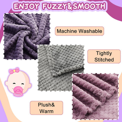 Frienda 4 Pcs Baby Fuzzy Blanket Fluffy Baby Blanket for Boys Girls Soft Warm Infant Newborn Toddler Receiving Nursery Bed Supplies, 32 x 24 Inch(Pink Color)