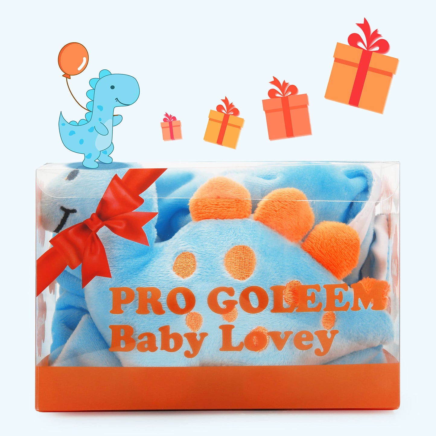 Pro Goleem Elephant Security Blanket, Soft Lovey Unisex Lovie Baby Gifts for Boys and Girls Snuggle Toy Stuffed Animal Newborn Essentials and Items Grey 16 Inch