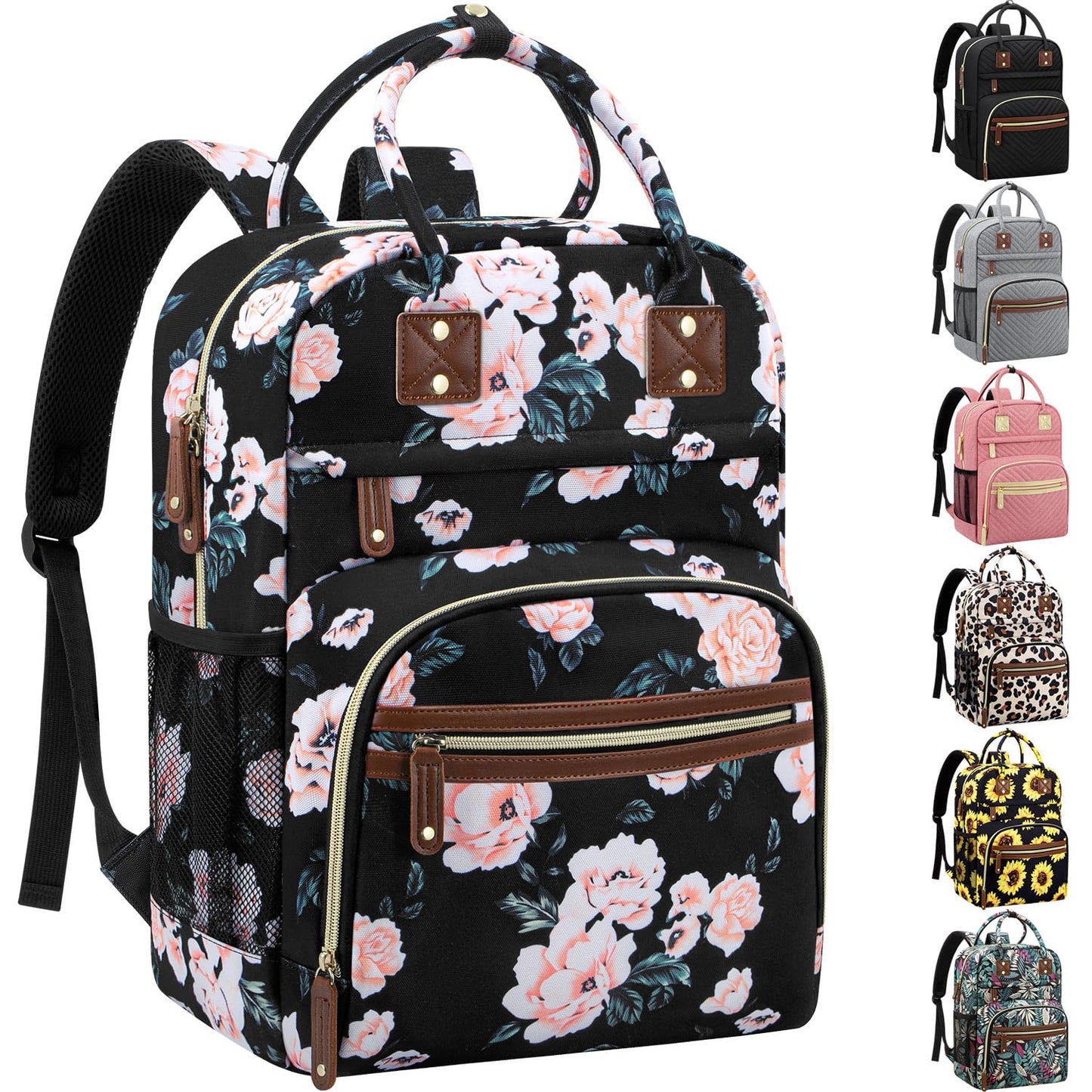 Tenot Diaper Bag Backpack for Women Large Capacity with Insulated Pockets Multifunctional Diaper Bags For Baby Girl Boy Waterproof Baby Bags For Mama Maternity Travel Bag Black