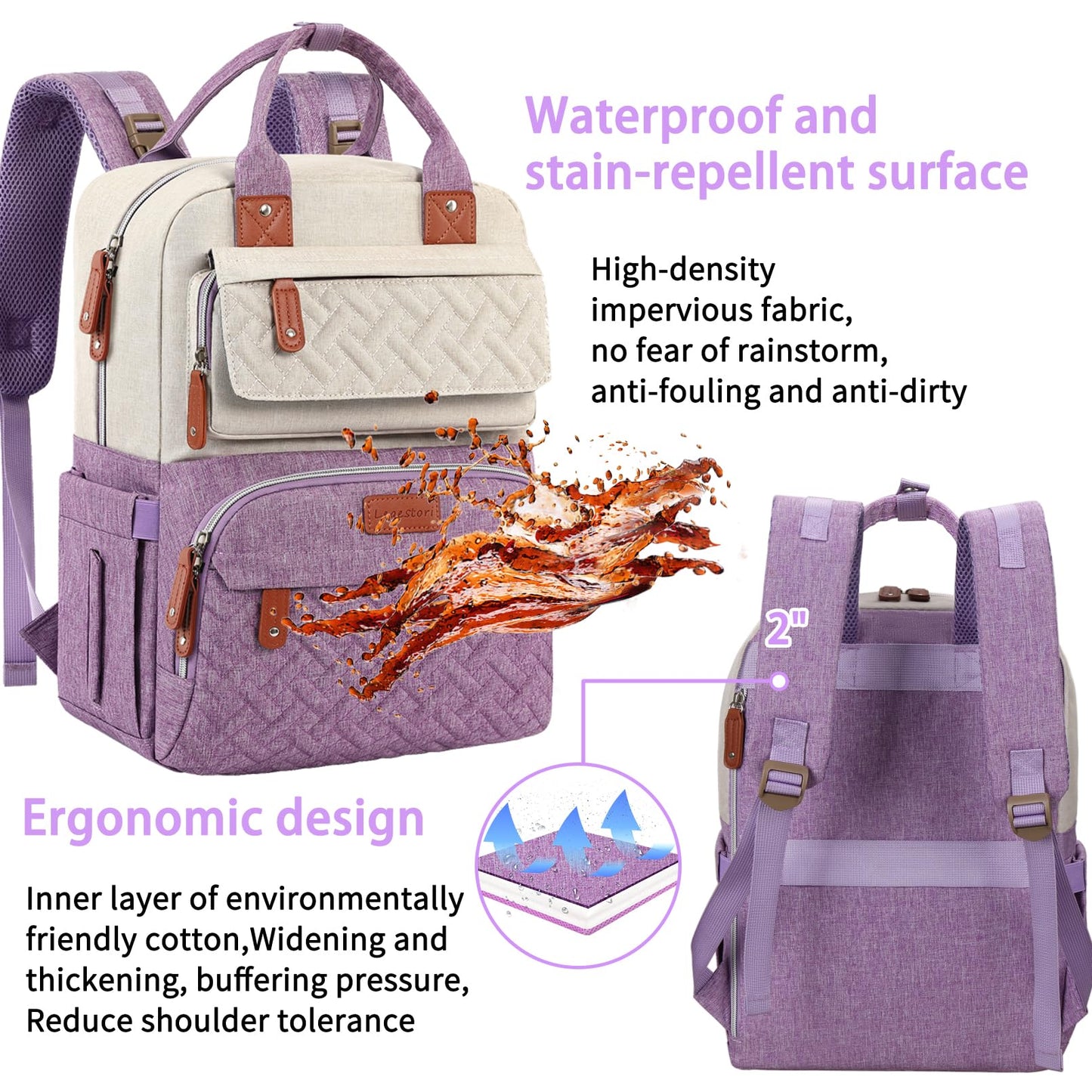 Diaper Bag Backpack, Baby Girl Diaper Bag for Mom, Large Pink Floral Diaper Bag Backpack for Girls, Waterproof Mom Backpack for Work Travel Holiday with Insulated Pockets and Stroller Straps