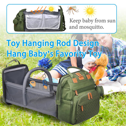 Jeryswet Baby Diaper Bags with Changing Station, Waterproof Large Capacity Diaper Bag Backpack for Moms Dads with USB Charging Port and Stroller Straps, Baby Shower Gifts, Grey