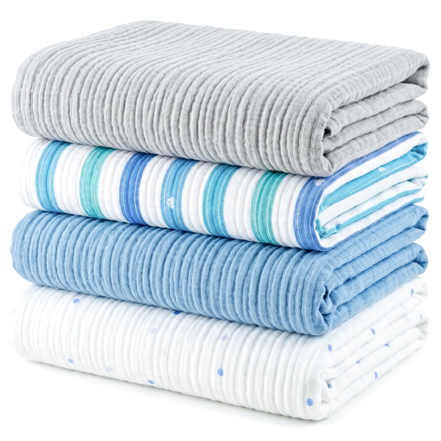 Muslin Swaddle Blankets for Newborns, 3 Pack Multipurpose 100% Organic Cotton, Ultra Soft Breathable Receiving Blanket 47 x 47 inches, Swaddle Wrap for Baby Boys & Girls