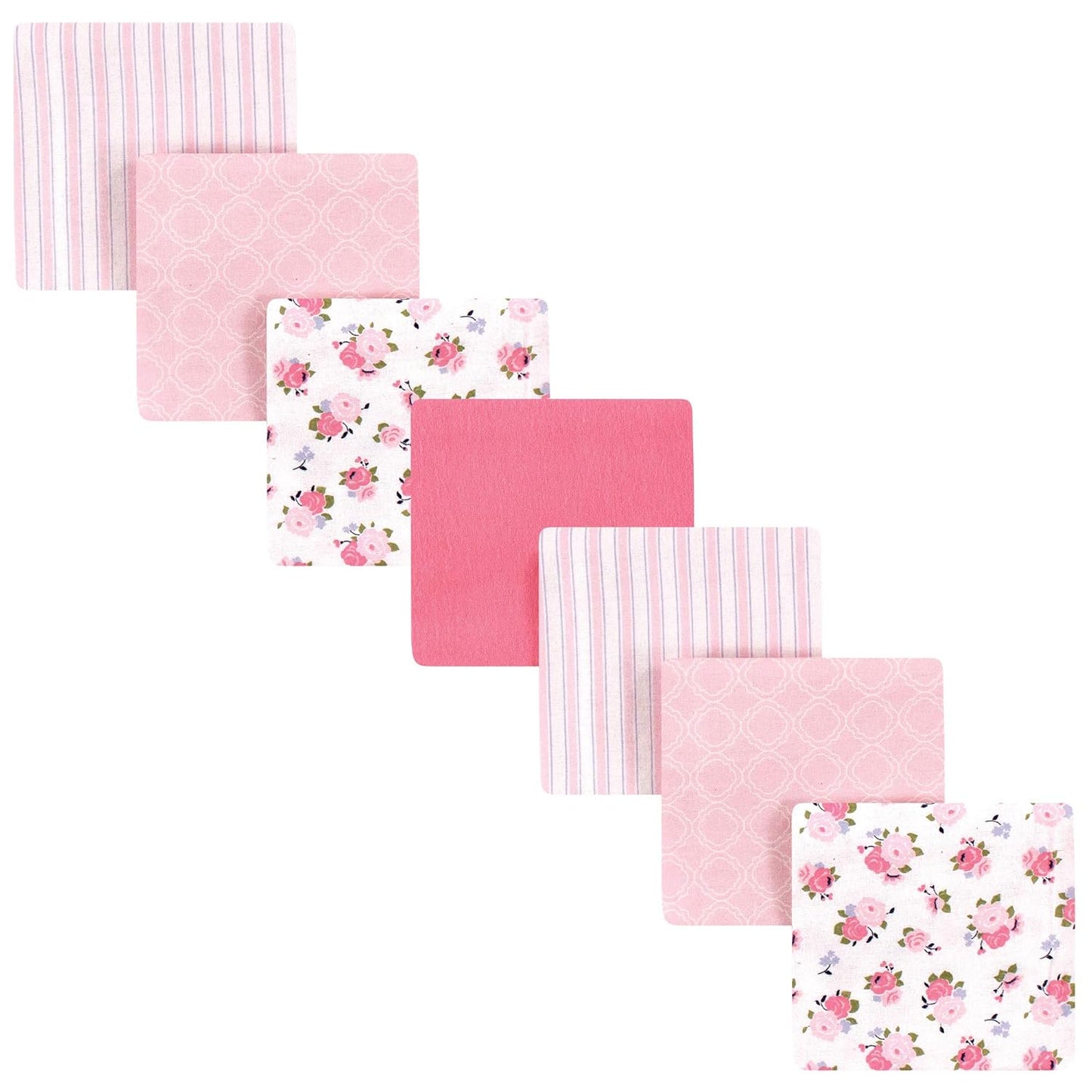 Luvable Friends Unisex Baby Cotton Flannel Receiving Blankets, Rainbow 7-Pack, One Size