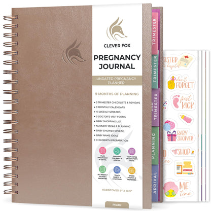 Clever Fox Pregnancy Journal & Memory Book - Pregnancy Planner & Notebook for Expecting Moms – Baby Keepsake, First Time Moms Gift (Lavender, 9" x 10.5")