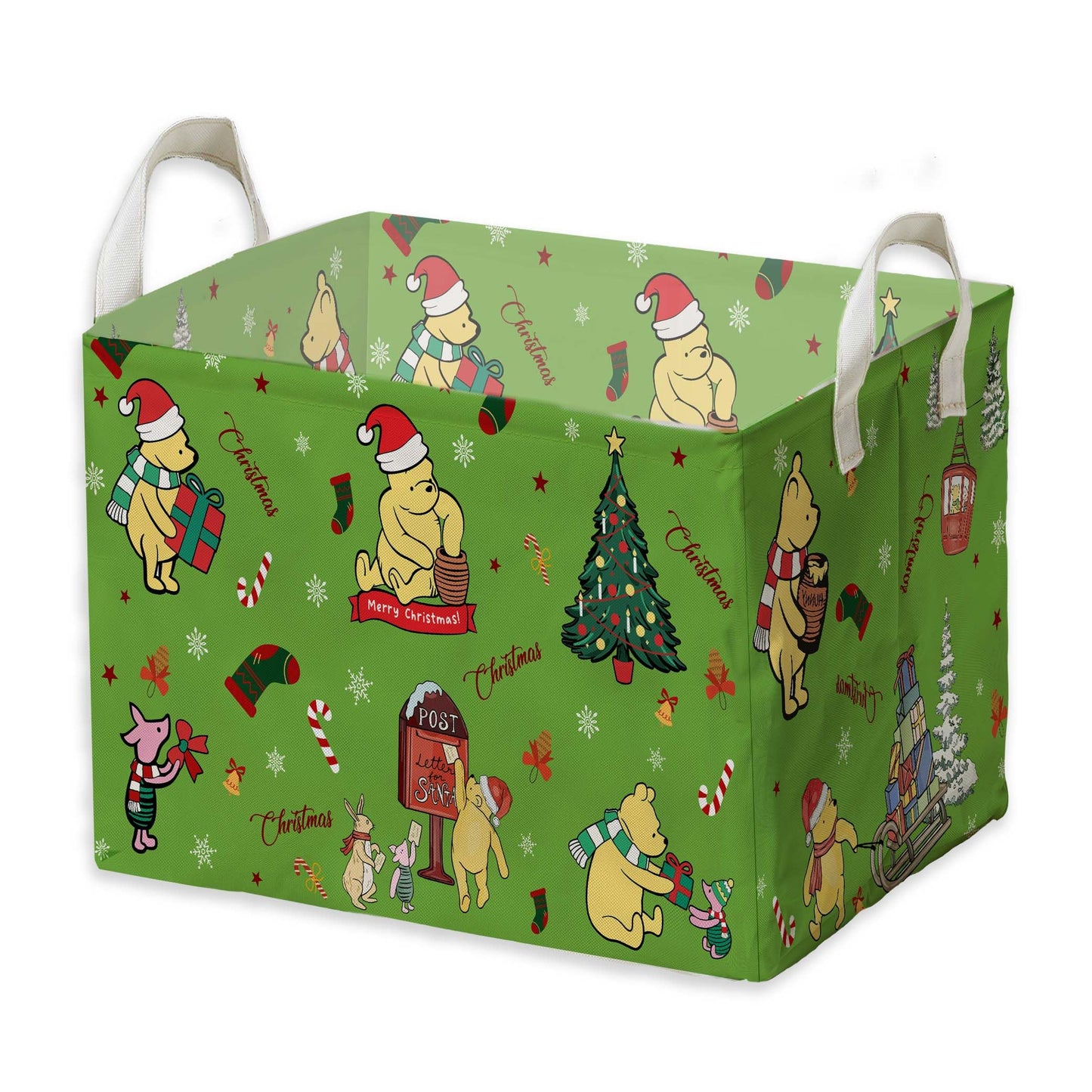 Winnie Nursery Decor, the Pooh Baby Stuff, Winnie Storage Nursery Basket, Large squarecanvas Laundry Hamper With A Waterproof PECoating, Foldable, Toys Bin, Baby Nursery HamperDecor, Star