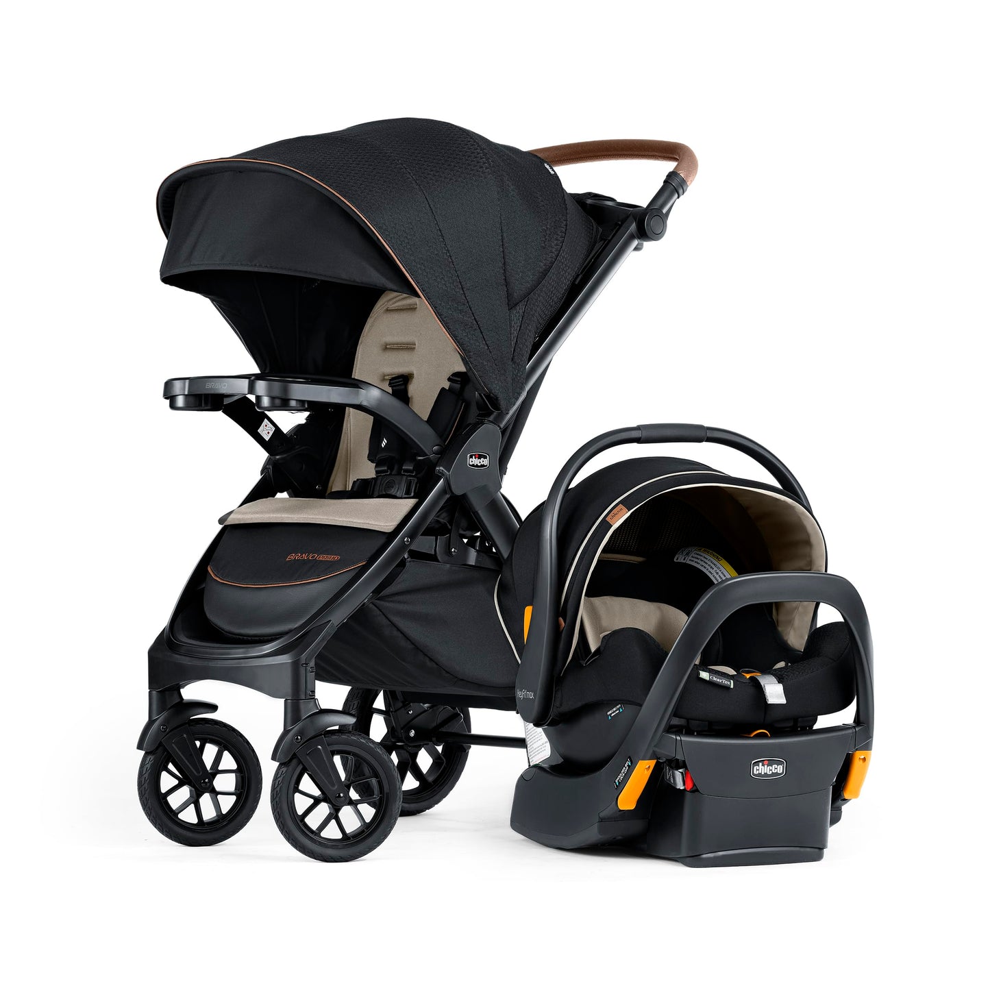 Chicco Bravo® 3-in-1 Trio Travel System, Bravo® Quick-Fold Stroller with KeyFit® 30 Infant Car Seat and Base, Car Seat and Stroller Combo | Parker