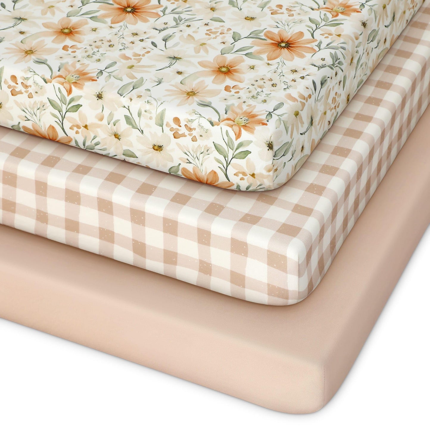 Unnivoll Baby Crib Sheets for Boys Girls, 28x52x8in Fitted Crib Sheet Neutral 3 Pack for Standard Crib and Toddler Mattress, Breathable Soft Microfiber Baby Sheet Blue Gray Planet