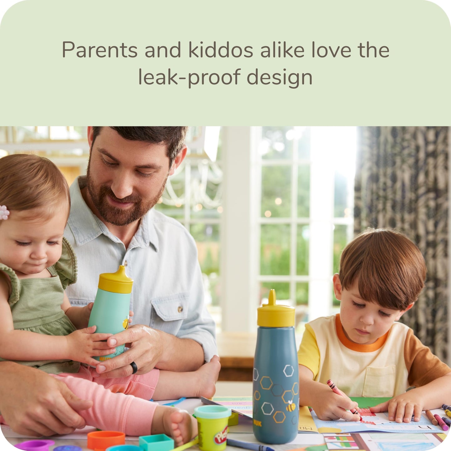 NUK Learner Straw Cup 10oz - Toddler Cup with Soft Straw for Easy Drinking Suitable for Ages 8 Months and Up