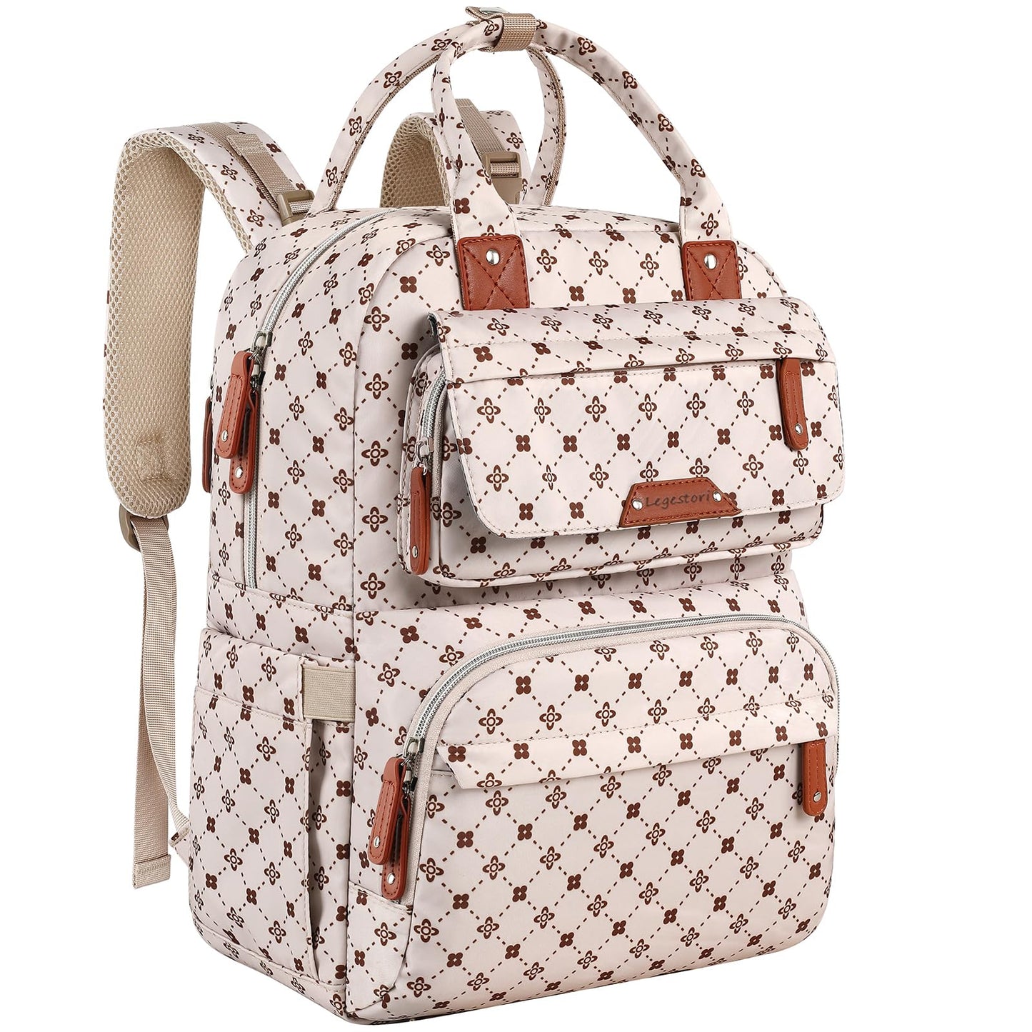 Diaper Bag Backpack, Baby Girl Diaper Bag for Mom, Large Pink Floral Diaper Bag Backpack for Girls, Waterproof Mom Backpack for Work Travel Holiday with Insulated Pockets and Stroller Straps