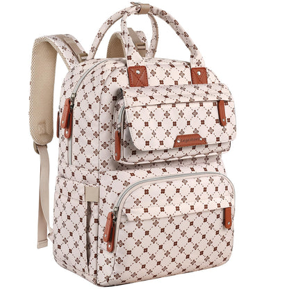 Diaper Bag Backpack, Baby Girl Diaper Bag for Mom, Large Pink Floral Diaper Bag Backpack for Girls, Waterproof Mom Backpack for Work Travel Holiday with Insulated Pockets and Stroller Straps