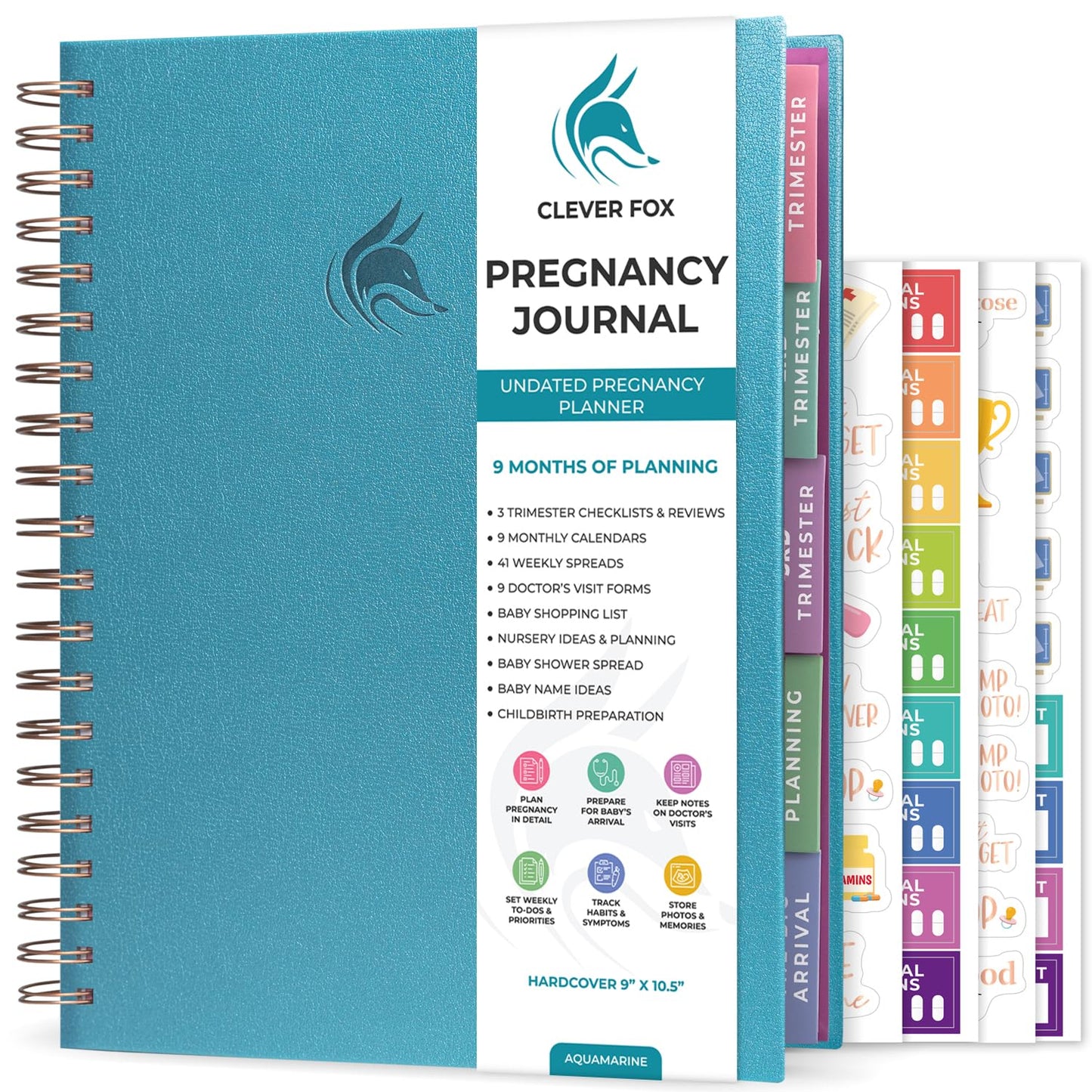 Clever Fox Pregnancy Journal & Memory Book - Pregnancy Planner & Notebook for Expecting Moms – Baby Keepsake, First Time Moms Gift (Lavender, 9" x 10.5")