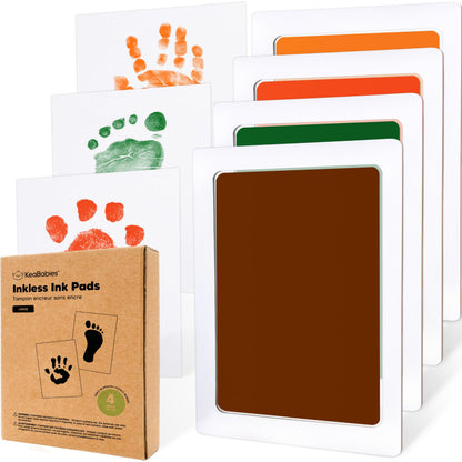4-Pack Inkless Baby Hand and Footprint Kit - Mess Free Ink Pad for Newborn Keepsake, Dog Nose & Paw Print Kit, Clean Touch Ink Pad for Baby Hand & Footprints, First Mother's Day (Jet Black)